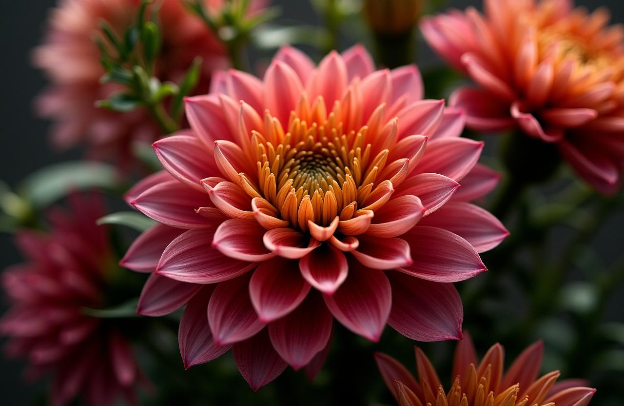 贅沢な日本の季節の花々